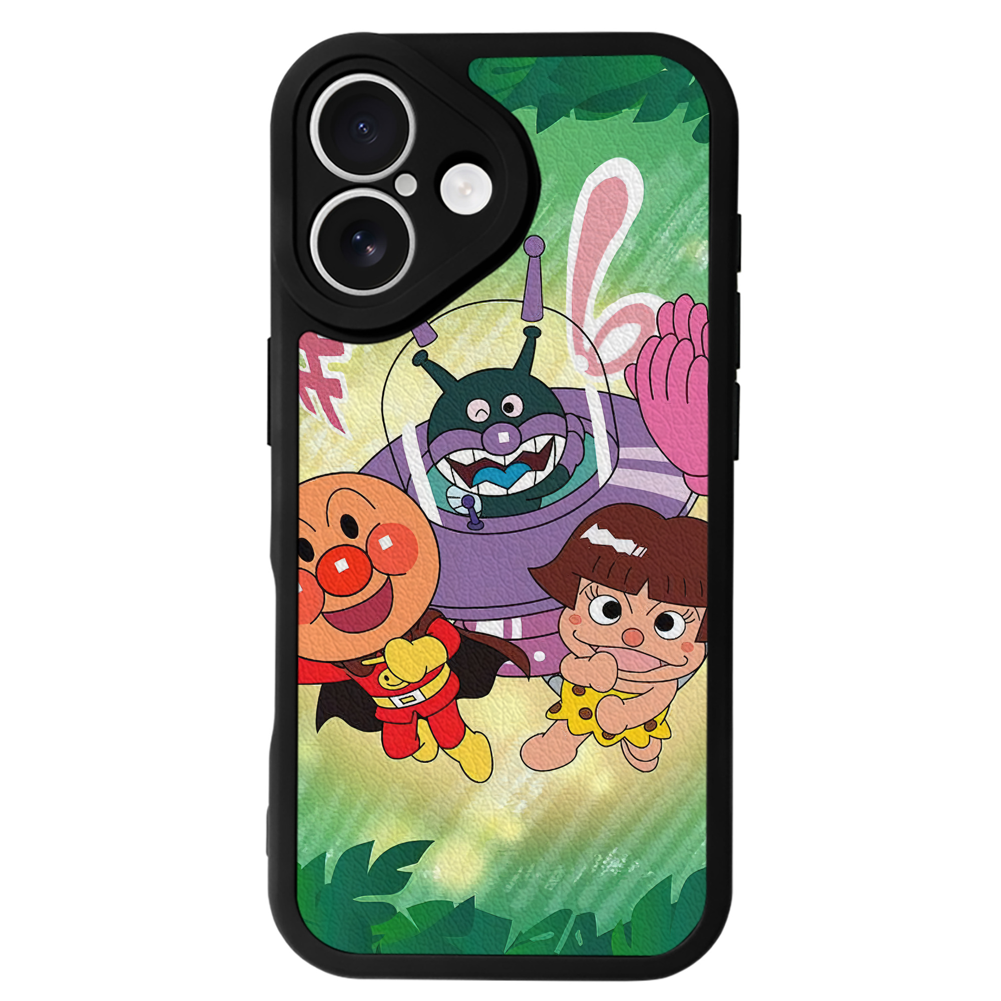 （画像用） アンパンマン Anpanman 【iPhone 16シリーズ対応】シリコンスマホケース（レザー調） 材質：シリコン